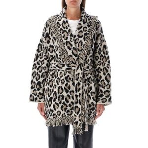 ALANUI Wild Spirit leopard print wool cardigan